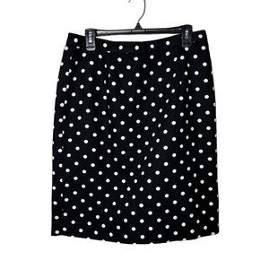 Adrianna Papell black and white polka dot skirt with satin like liner size 14